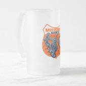 オートバイの乗馬 フロストグラスビールジョッキ (正面左)