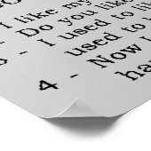 オートバイの会話おもしろいポスター署名 ポスター (角)