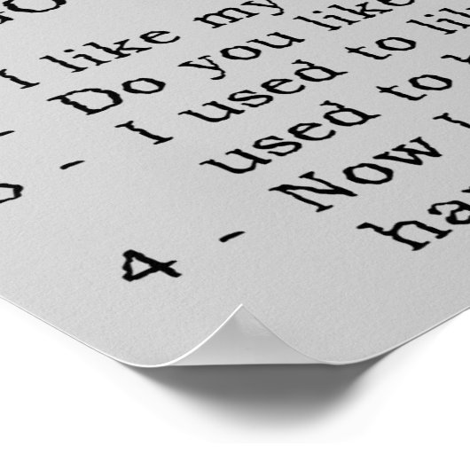 オートバイの会話おもしろいポスター署名 ポスター (角)