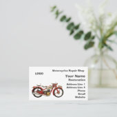 オートバイの修理工場 名刺 (スタンド正面)