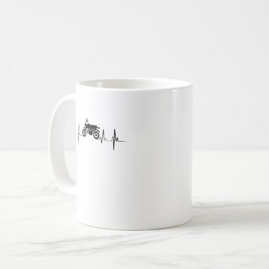 オートバイの心拍のバイクもしくは自転車に乗る人の人のパパのギフト コーヒーマグカップ (正面左)