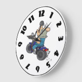 オートバイの時計の漫画の男 ラージ壁時計 (傾斜)