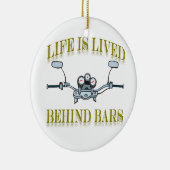 オートバイの生命はバーのオーナメントの後ろに住まれています セラミックオーナメント (右)