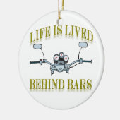 オートバイの生命はバーのオーナメントの後ろに住まれています セラミックオーナメント (左)