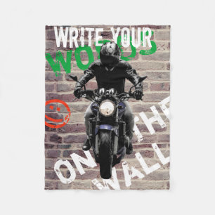 オートバイの総括的なレンガ壁のfCustom Graffitti フリースブランケット