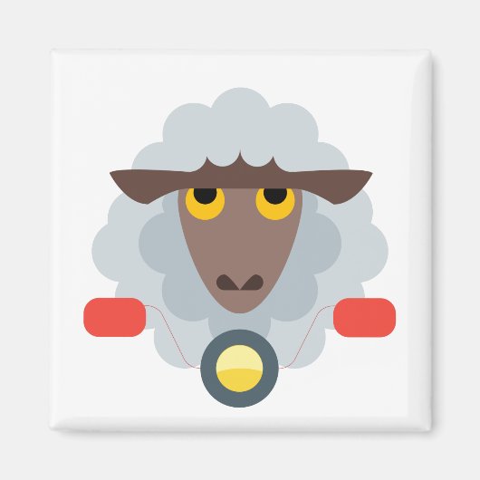 オートバイの羊 マグネット (正面)