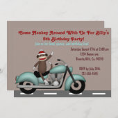 オートバイの誕生日をまねて下さい 招待状 (正面/裏面)