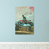 オートバイの贈り物 キャンバスプリント (インサイチュ (ウッドフロア))