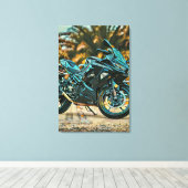 オートバイの贈り物 キャンバスプリント (インサイチュ (ウッドフロア))