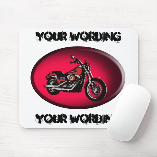 オートバイの赤い道のバイクのmousepad (言葉遣いを加えて下さい) マウスパッド (マウス)