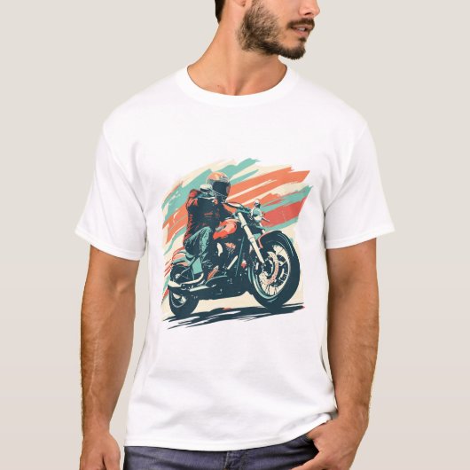 オートバイの驚くべきバイクバイクもしくは自転車に乗る人ライダーツーリング Tシャツ (正面)