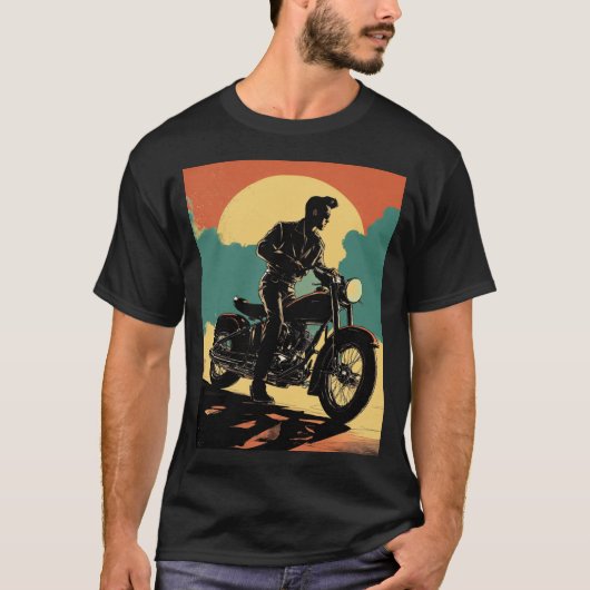 オートバイの驚くべきバイクバイクもしくは自転車に乗る人ライダーツーリング Tシャツ (正面)