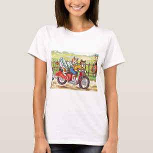 オートバイの2匹の猫 Tシャツ