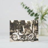 オートバイのpumaの警察官のヴィンテージ写真 ポストカード (スタンド正面)