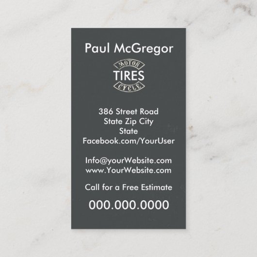 オートバイは名刺を疲れさせます 名刺 (裏面)