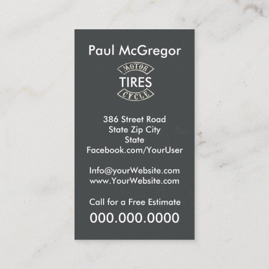 オートバイは名刺を疲れさせます 名刺 (裏面)