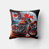 オートバイは夜はカナダ国旗で輝く クッション (裏面)