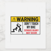 オートバイはTouchしない私のバイク警告はTouchしない ワインラベル (シングルラベル)