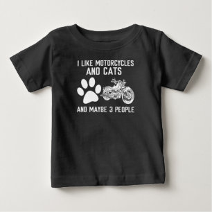 オートバイや猫のアーおもしろいトプレゼントが好き ベビーTシャツ
