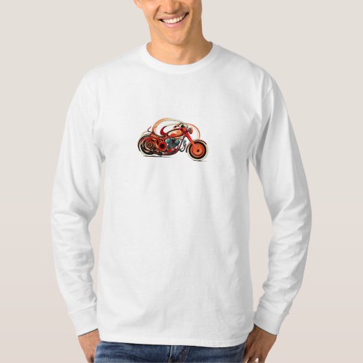 オートバイよくはしゃぐライン Tシャツ (正面)