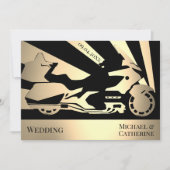 オートバイをテーマにした結婚式の日の招待状 招待状 (正面)