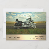 オートバイをテーマにした誕生日イベント写真招待状 招待状 (正面)