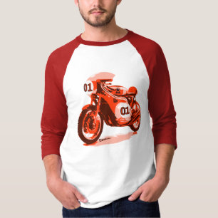 オートバイを競争させる赤いヴィンテージ Tシャツ