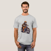 オートバイを運転するかわいいサル Tシャツ (正面フル)