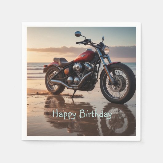 オートバイアットサンセット スタンダードカクテルナプキン (正面)