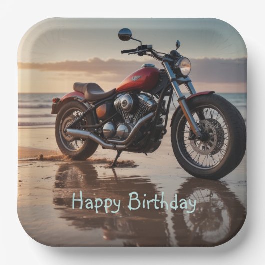 オートバイアットサンセット ペーパープレート (正面)