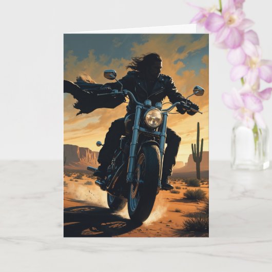 オートバイアドベンチャーアットサンセット空白の カード (蘭)