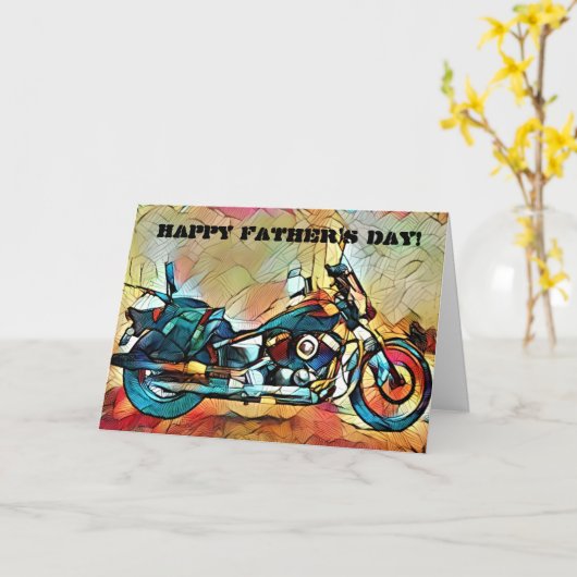 オートバイアートファーザーズデイカード カード (黄色い花)