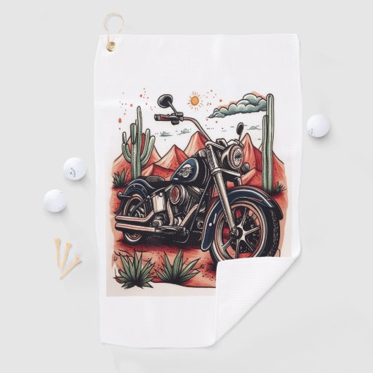 オートバイインデザートサボスウエスタンセット ゴルフタオル (インサイチュ)