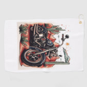 オートバイインデザートサボスウエスタンセット ゴルフタオル (横)