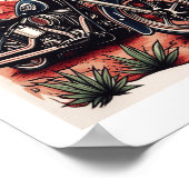 オートバイインデザートサボスウエスタンセット ポスター (角)