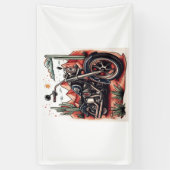 オートバイインデザートサボスウエスタンセット 横断幕 (縦)