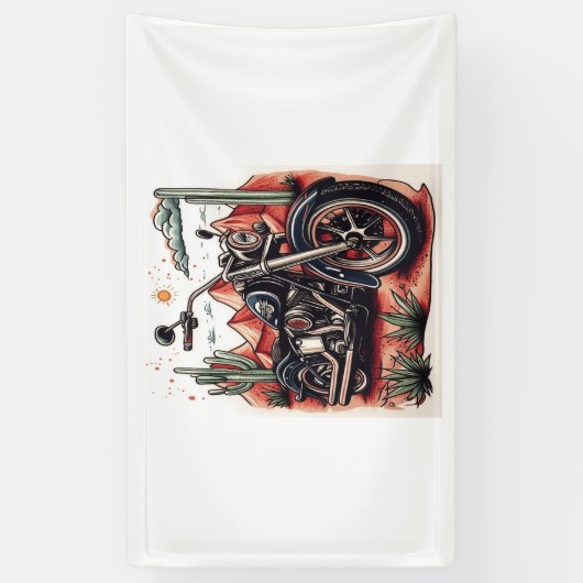 オートバイインデザートサボスウエスタンセット 横断幕 (縦)