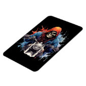 オートバイウォーターカラースケルトンライダー マグネット (左側)