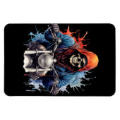 オートバイウォーターカラースケルトンライダー マグネット (横)