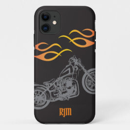 オートバイオレンジバイクもしくは自転車に乗る人フレイムス iPhone 11 ケース