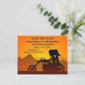 オートバイカップルマウンテンサンセット/サンライズ結婚ズ セーブザデート (スタンド正面)