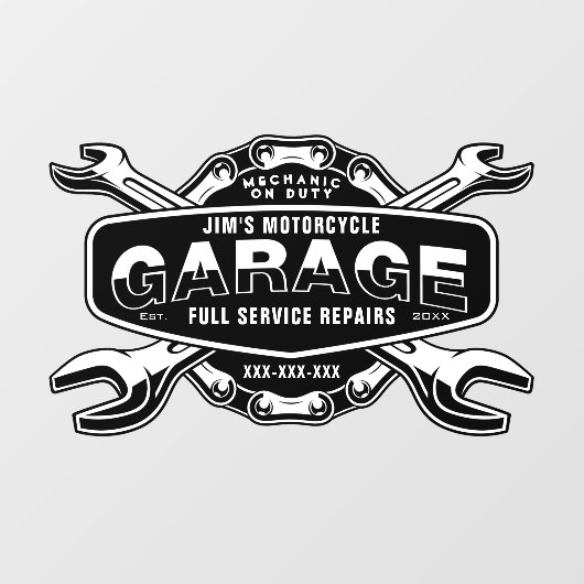 オートバイクのパーソナライズ整備士ショップ ウィンドウサイン (シート)