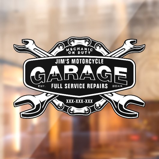 オートバイクのパーソナライズ整備士ショップ ウィンドウサイン (シート2)