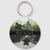 オートバイクアクセサリーバイクもしくは自転車に乗る人 キーホルダー (裏面)