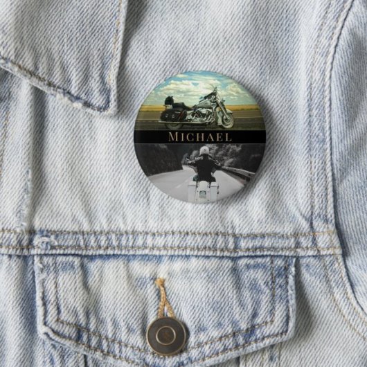 オートバイクアクセサリーバイクもしくは自転車に乗る人 缶バッジ