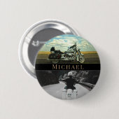 オートバイクアクセサリーバイクもしくは自転車に乗る人 缶バッジ (正面&裏面)