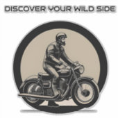 オートバイクラシックスト乗馬 シール (正面)