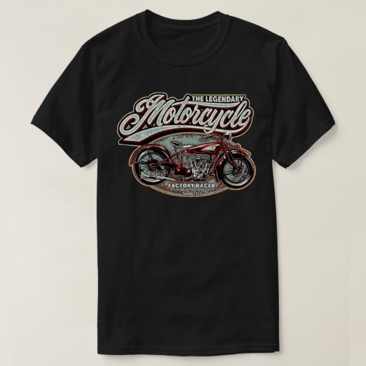オートバイクラブインディアンモーターサイクルオールドスクールチョップ Tシャツ (デザイン正面)