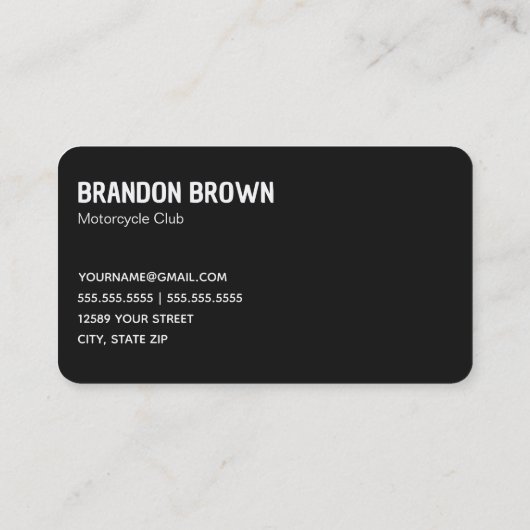 オートバイクラブ 名刺 (裏面)