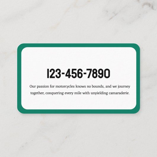 オートバイクラブ 名刺 (裏面)